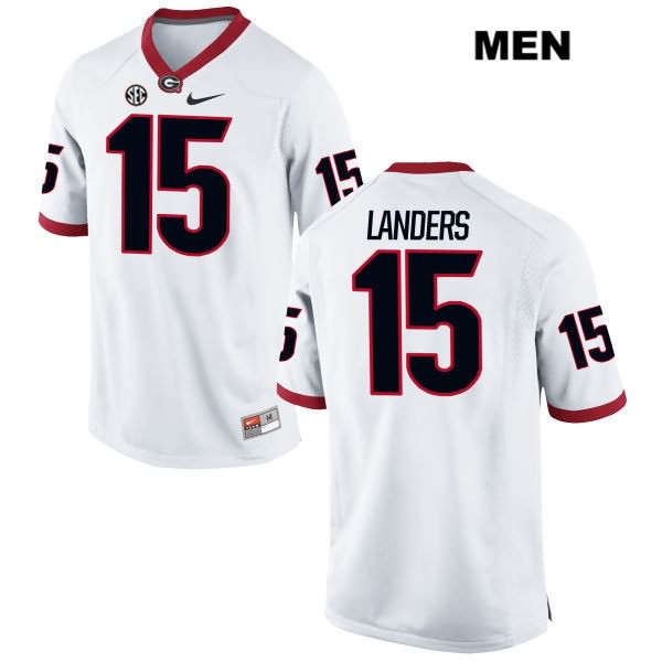 Georgia Bulldogs Men's Matt Landers #15 NCAA Authentic White Nike Stitched College Football Jersey UED6356SP